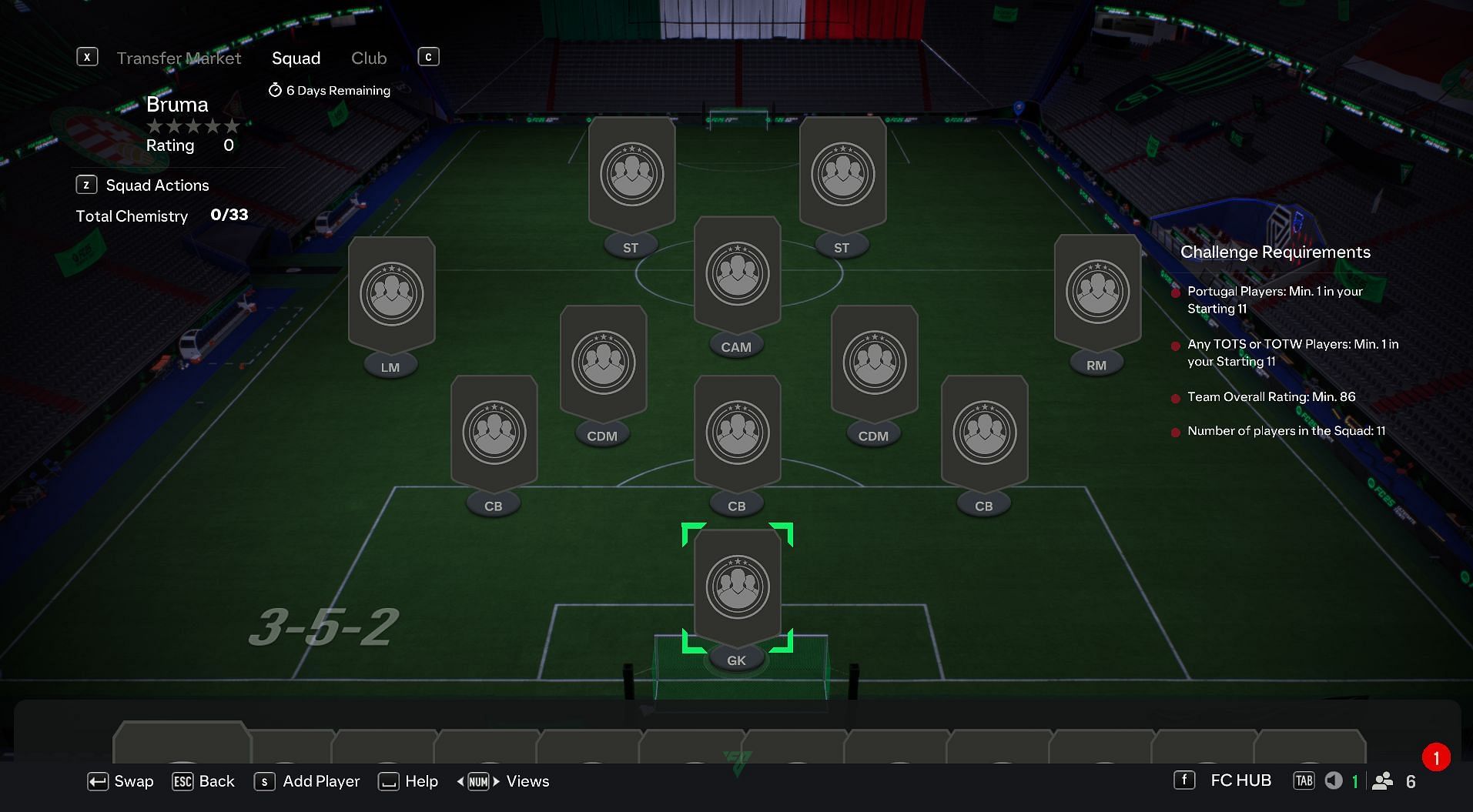 Tasks to complete Bruma TOTS SBC (Image via EA Sports)